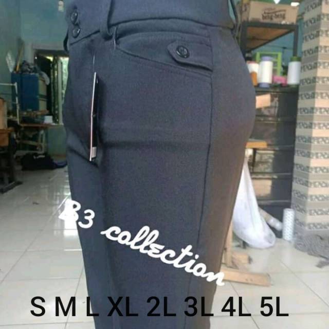 Celana kerja wanita / bahan gracela impor size S to 5L