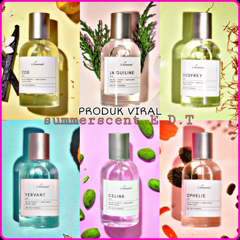MINYAK WANGI/PARFUM BADAN/PENGHARUM BAJU PRIA WANITA/MURAH TAHAN LAMA SUMMERSCENT BPOM ORIGINAL 35 M