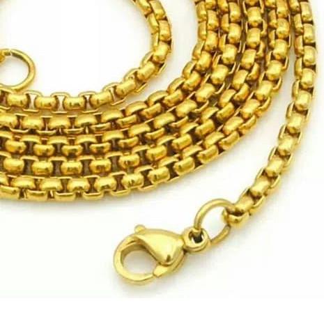 Kalung Pria Titanium Rantai Kotak Kalungnya Cowok Keren