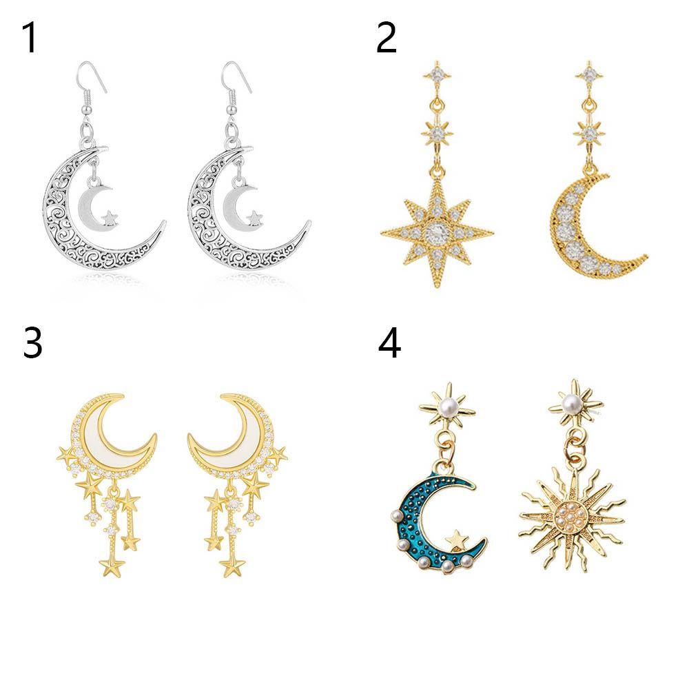 Preva Stud Earrings Ins Style Bintang Mewah S925 Anting Menjuntai Jarum