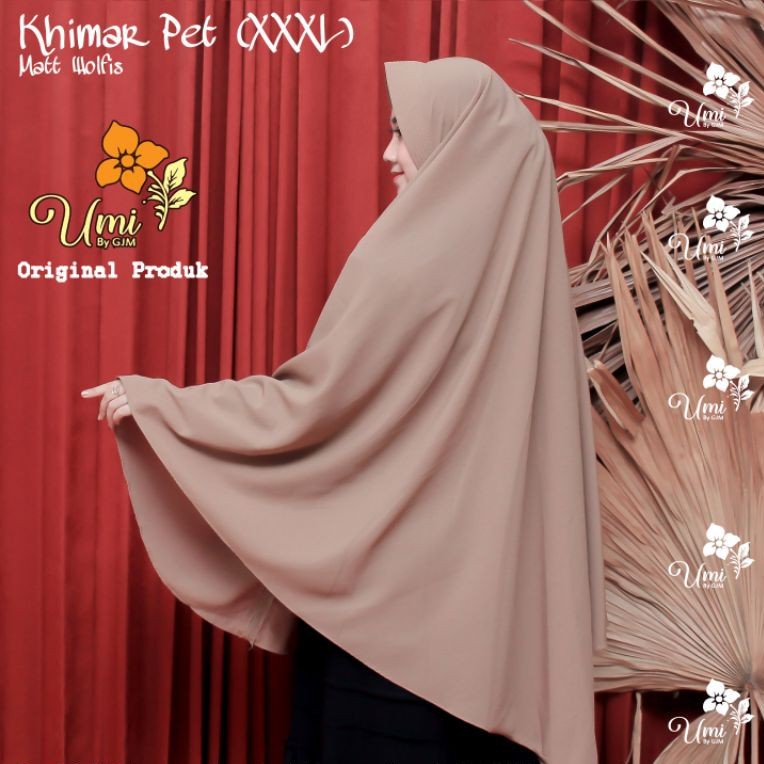 Jilbab Super Jumbo Polos Khimar Pet Wolfis Jumbo Original GJM Khimar XXXL Wolfis Pet Pinguin