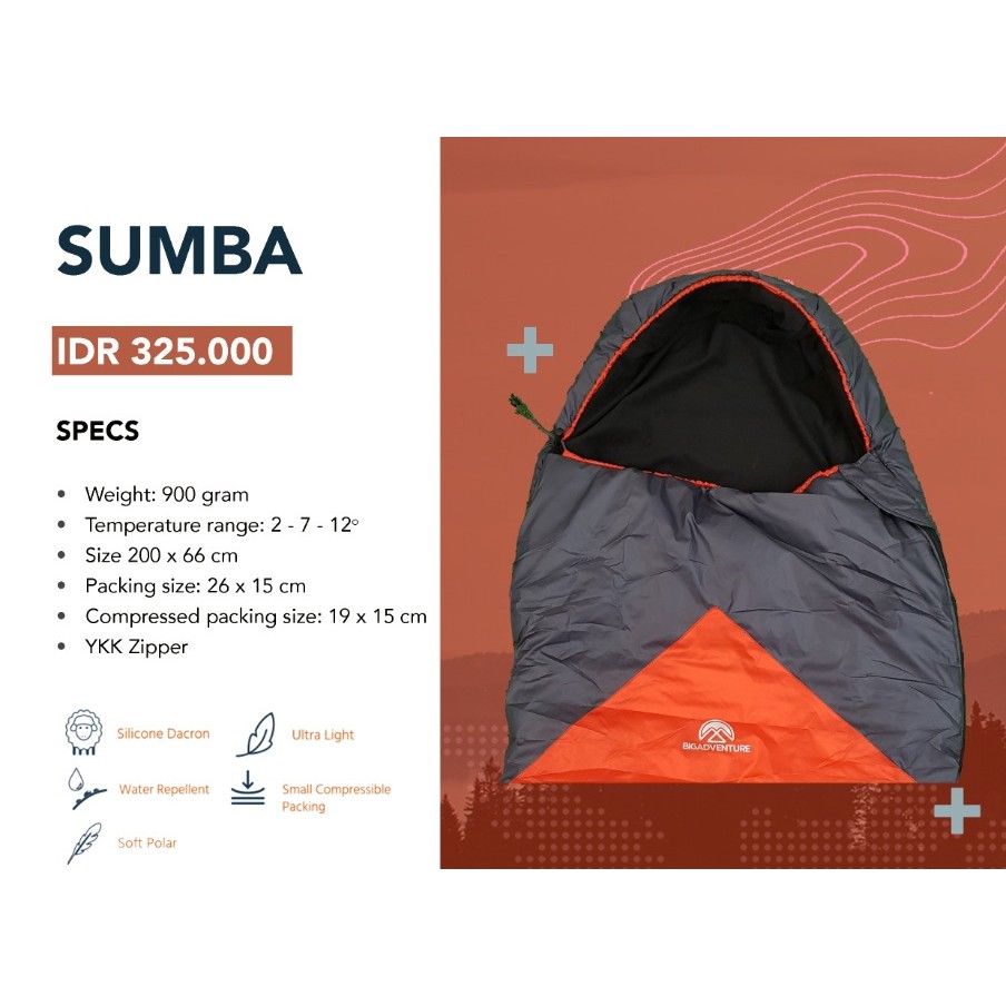 Sleeping Bag Sumba SB Big Adventure Kantong Tidur Selimut Tebal Hangat Polar Dacron Camping Original