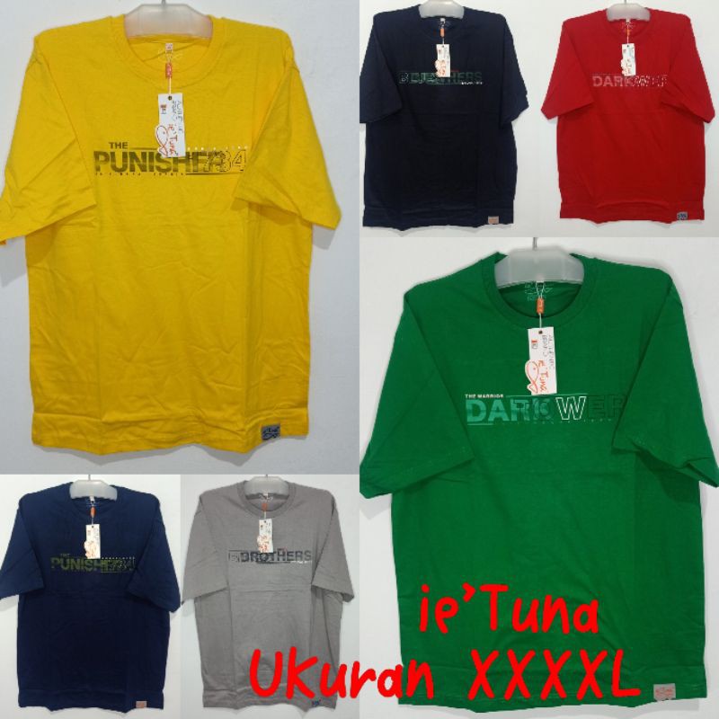 Kaos OBLONG tulisan basic ie'Tuna JUMBO XXL 3XL 4XL