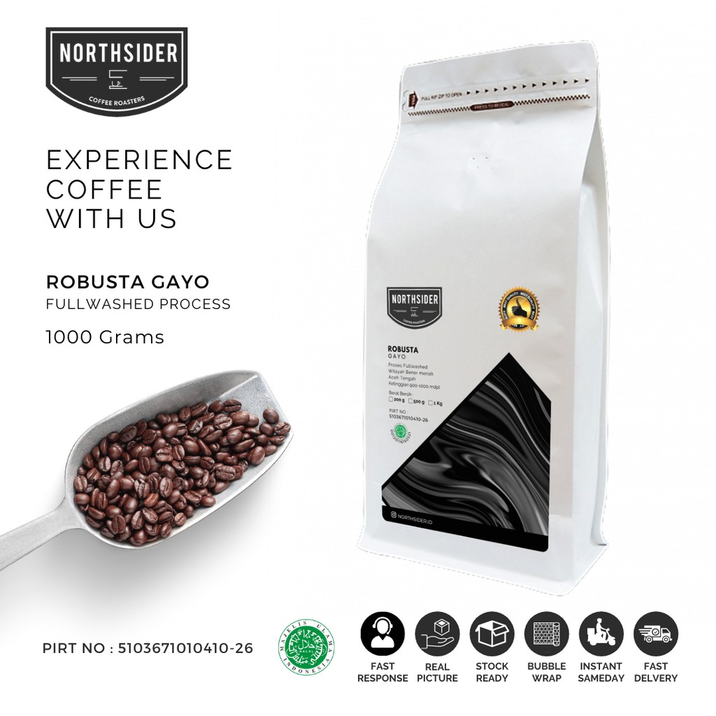 BIJI KOPI ROBUSTA GAYO WASHED - 1KG NORTHSIDER COFFEE