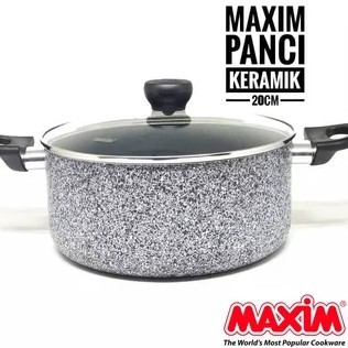 MAXIM NEOSTONE Dutch Oven + Glass Cover Anti Lengket 20 cm - Dutch Oven 20 cm