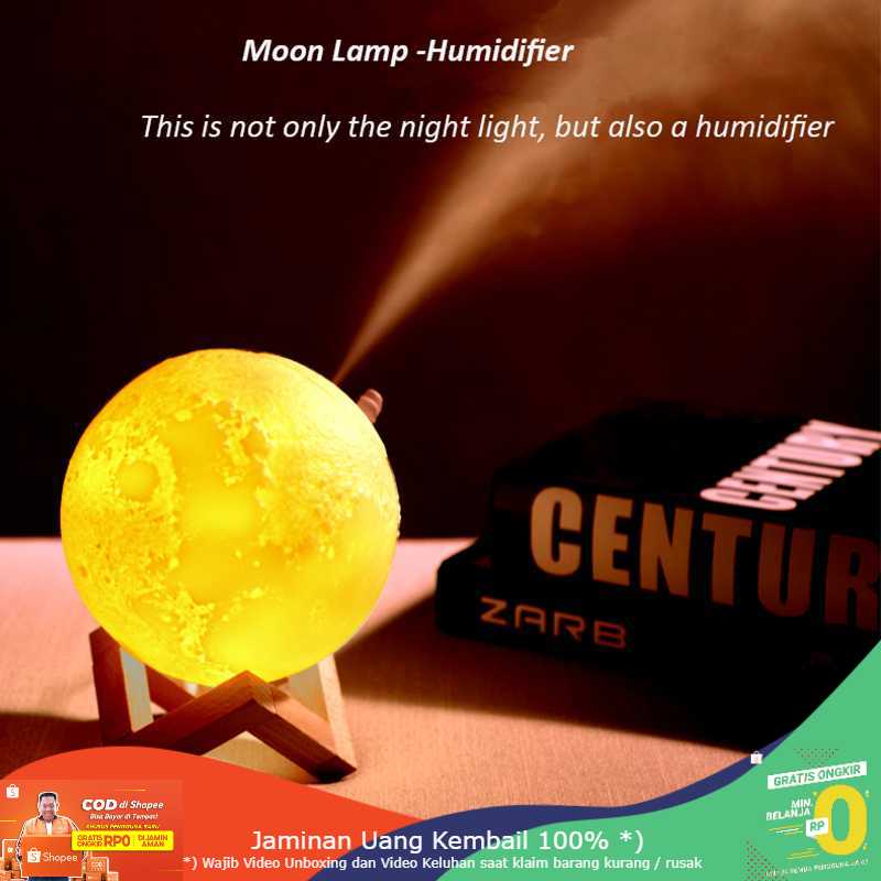 (BISA COD) RVOSTR  Air Humidifier Lampu Tidur 3D Moon Night Light - Humi AX-08