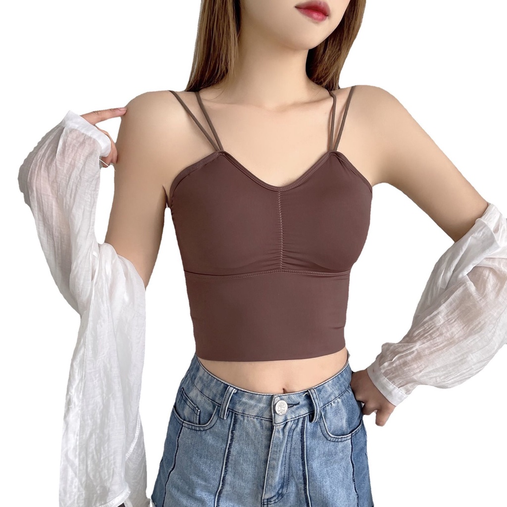 Nicebra Tanktop Bra Fashion Moitf Tali silang import Gaya Korea 1092