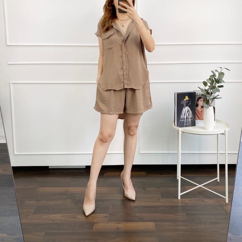 Setelan Jjorell - Setelan Blouse Wanita - Setelan Crinkle Perempuan - Casual Setelan Terbaru