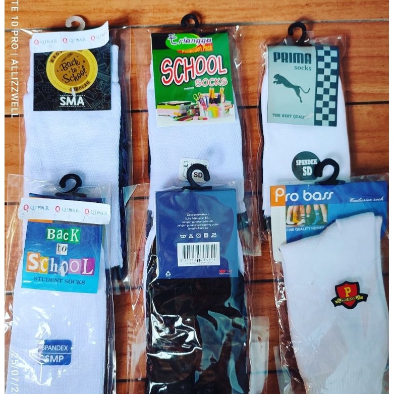 Kaos Kaki Sekolah Hitam Putih SD SMP SMU