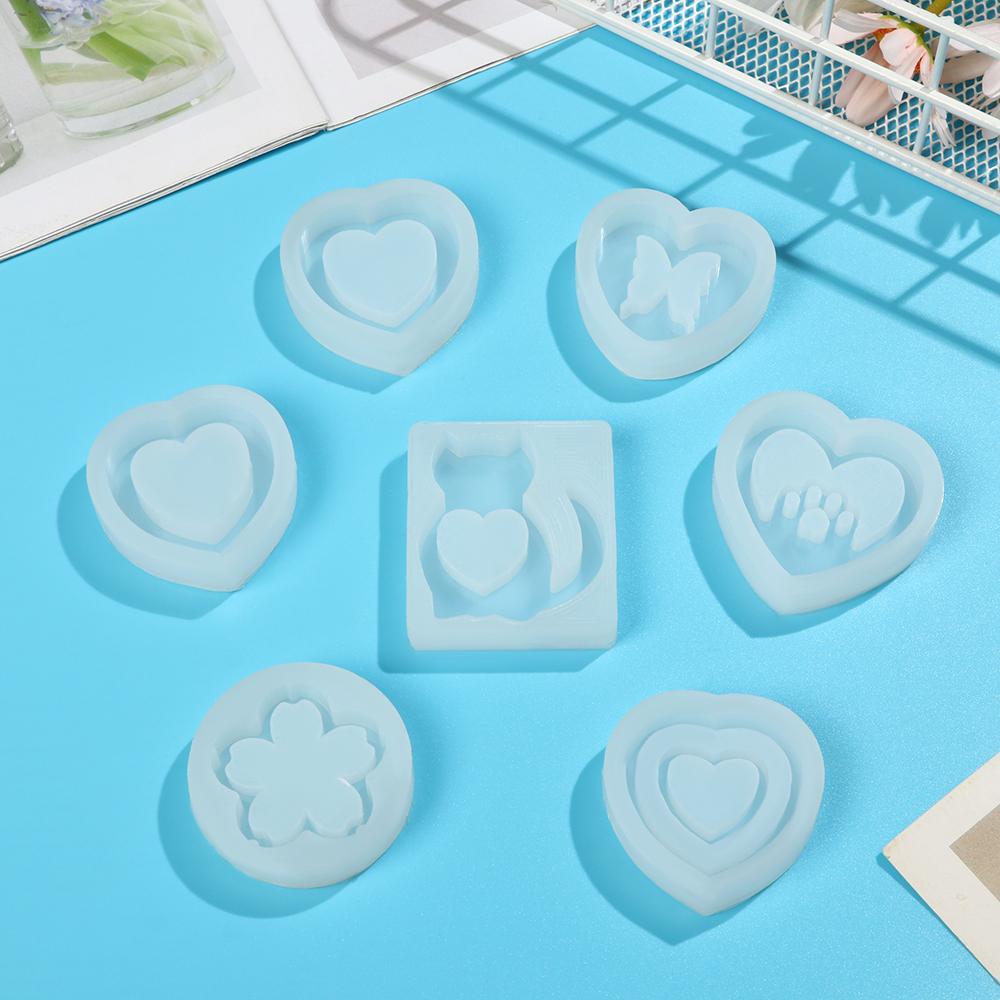 R-flower Cetakan Silikon Pasir Hisap Kucing Shaker Butterfly Resin Dog Paw Casting Tools Mold