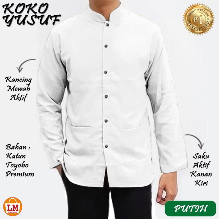 TERMURAH TERLARIS Baju Muslim Pria KOKO YUSUF KATUN Lengan Panjang TERBARU LMS 25749-25755