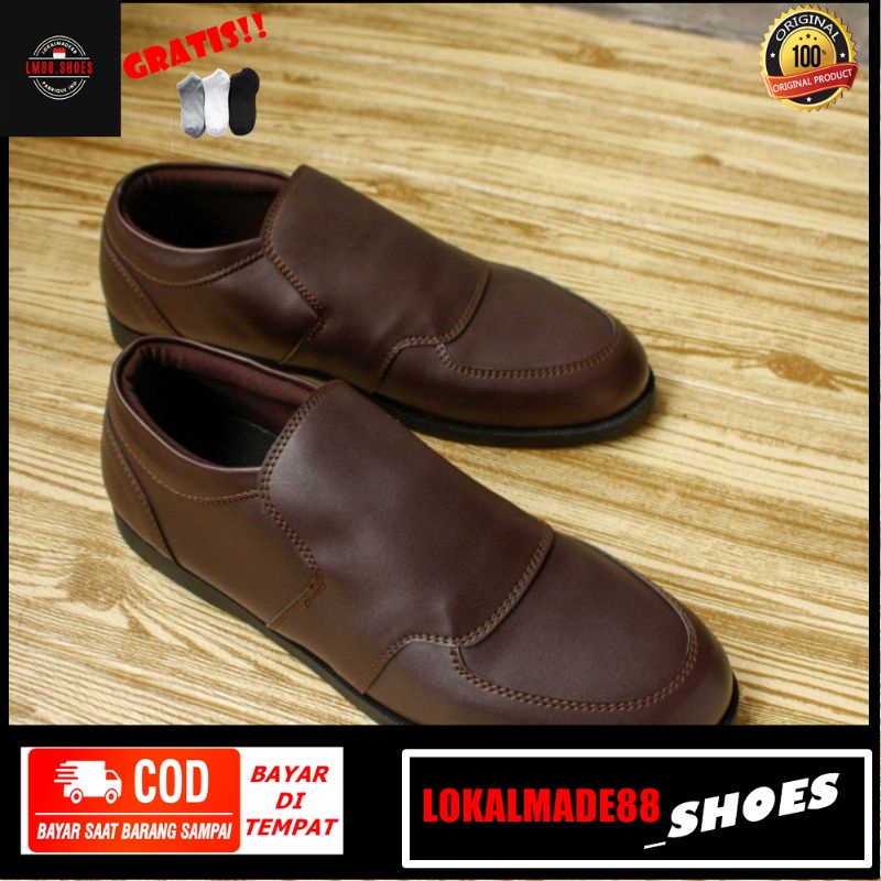 COD  SEPATU PANTOFEL KULIT PRIA DEWASA FASHION KERJA KANTOR RESMI - SEPATU SLIP ON SLOP SLIDE SLIPER
