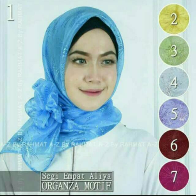 SEGIEMPAT ORGANZA MOTIF. JILBAB RAHMAT A-Z. KERUDUNG SEGI4. HIJAB SQUARE