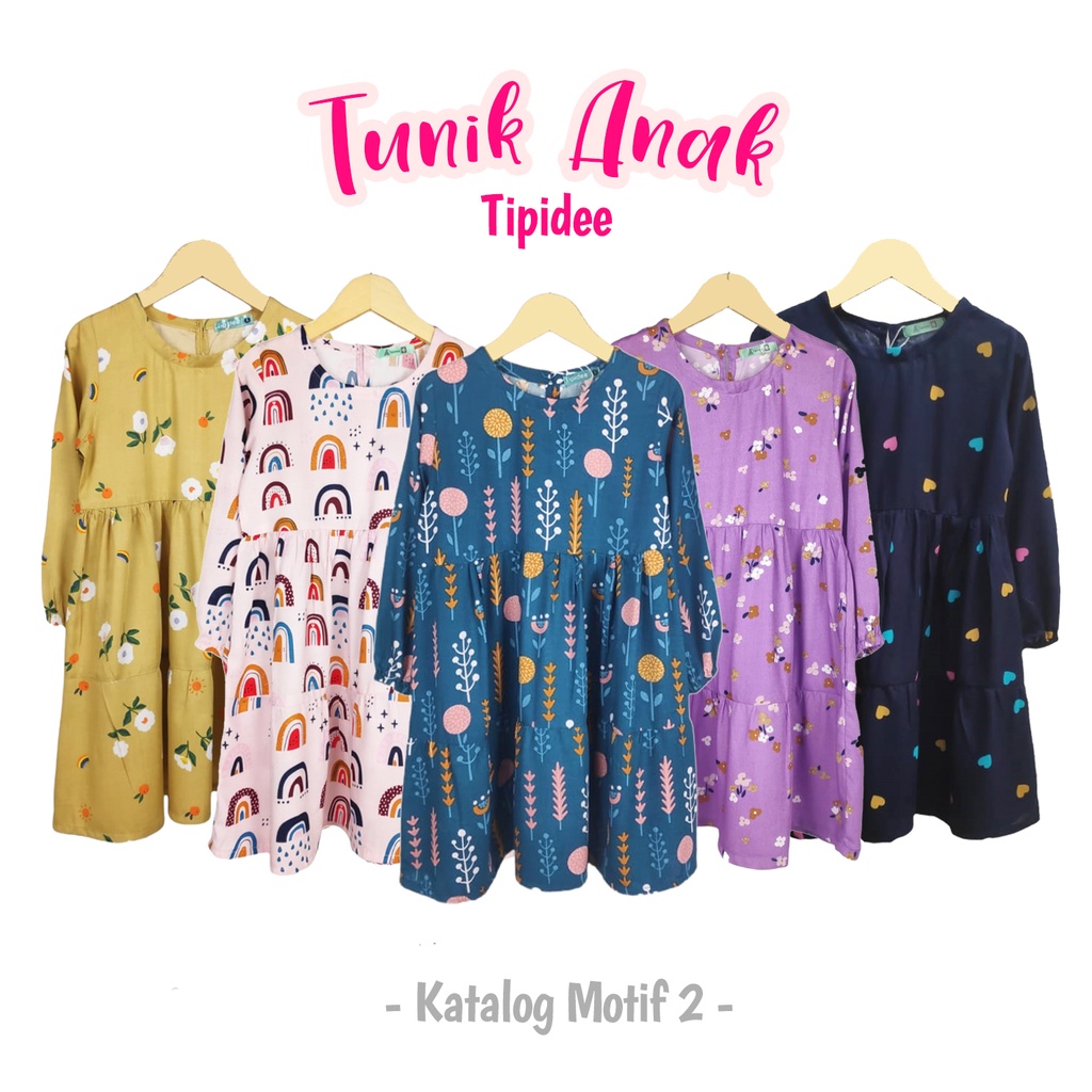 TIPIDEE - Grosir/Ecer Dress Tunik Anak Perempuan Rayon Umur 2-12 Tahun [Katalog 2]