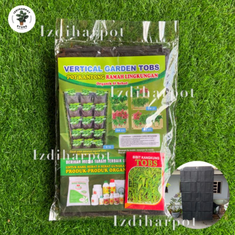 Vertical garden tob pot kantong - wall planter 15 kantong