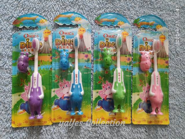 Sikat gigi anak 3+ pinguin omica karakter mobil lipat travel 400 soft helm helem kids 5+ toothbrush