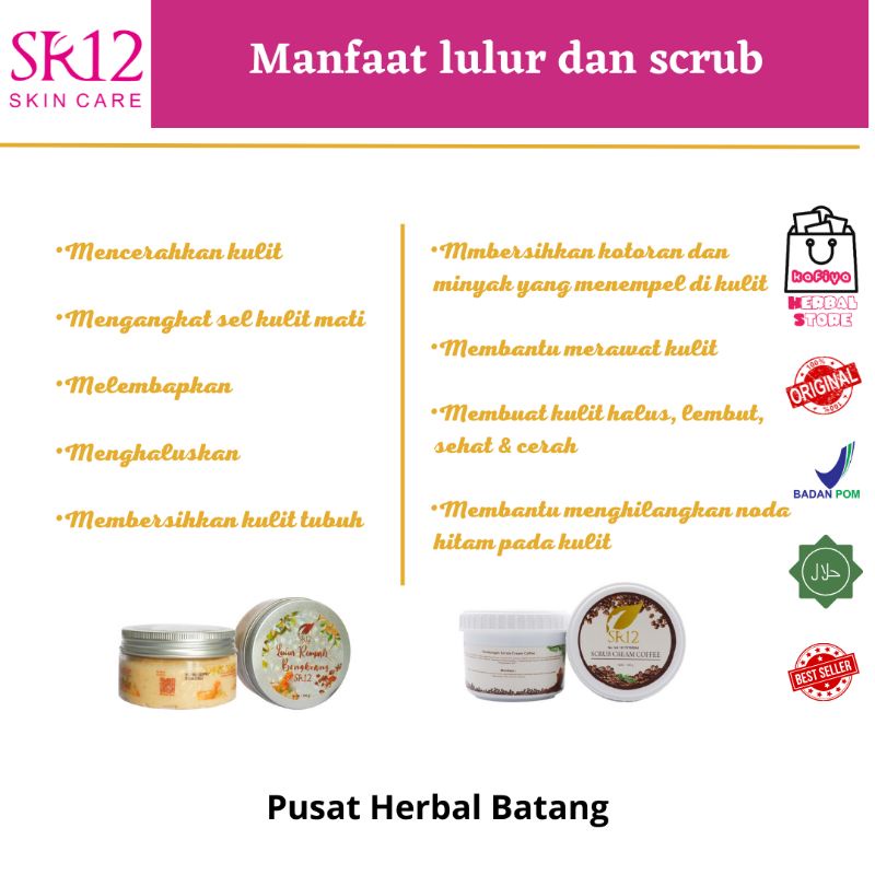 SCRUB CREAM COFFE SR12 / LULUR REMPAH BENGKOANG / MENCERAHKAN / MELEMBUTKAN