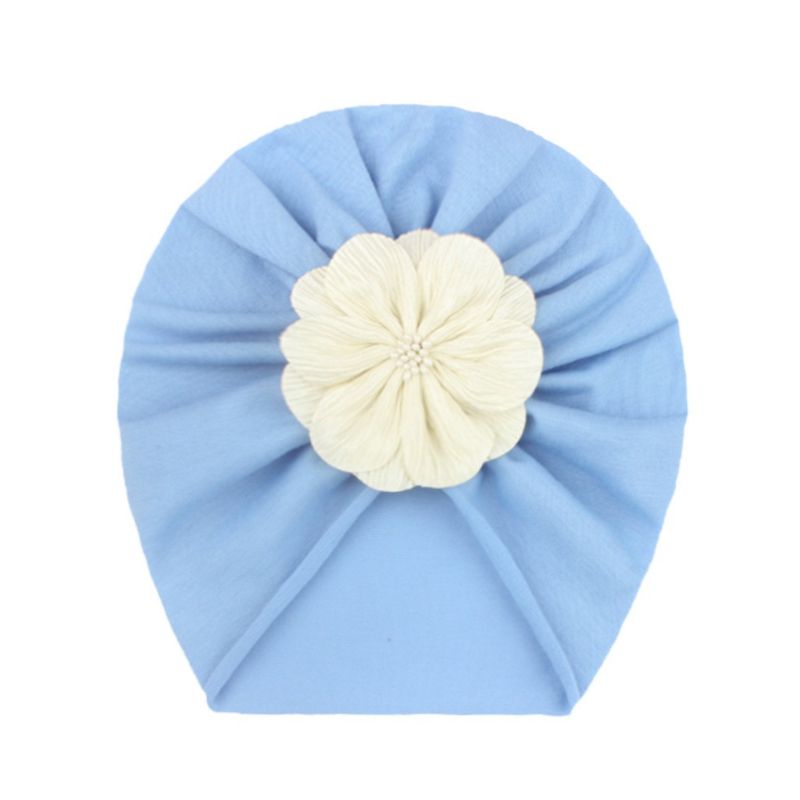 (Pimenova) Turban Anak Bayi Pita Polka 0-3 tahun - Bandana Bayi Perempuan - Ciput Bayi-blue1