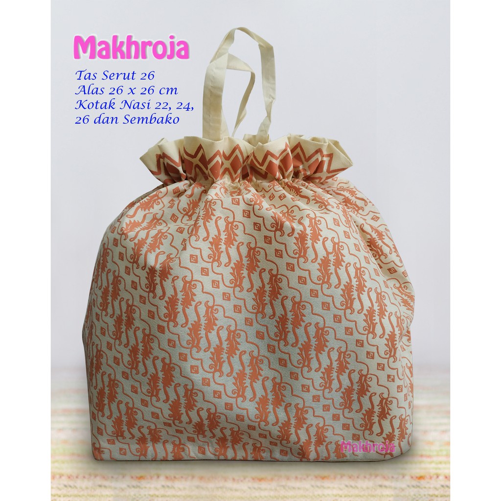 

Tas Hajatan Goodie Bag Serut 26 Full Motif Batik Liris 26 Cream