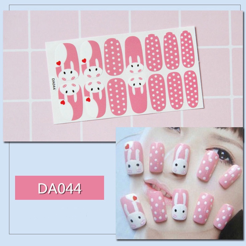 Da041-060 14pcs / Lembar Stiker Kuku Palsu 3d Untuk Nail Art Diy