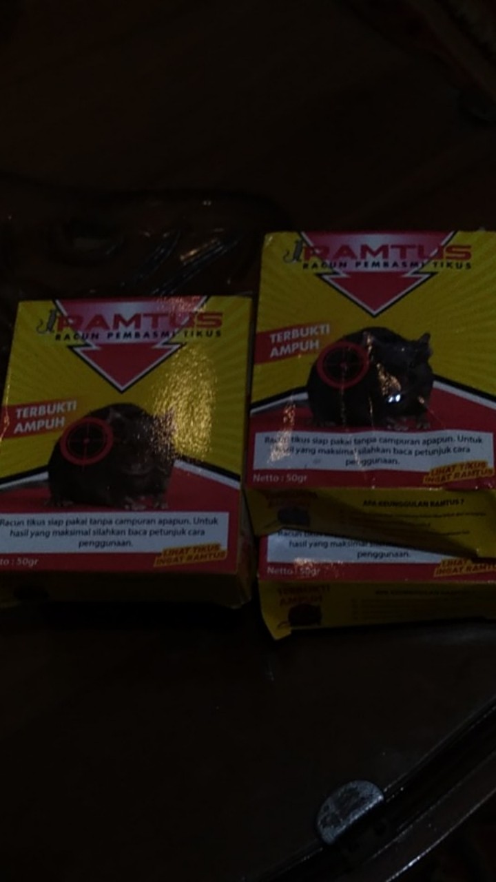 Ramtus Racun Tikus Ampuh Mati Kering Tidak Bau Pembasmi Curut Wirog Mencit Dirumah Di Mobil 6 Pack