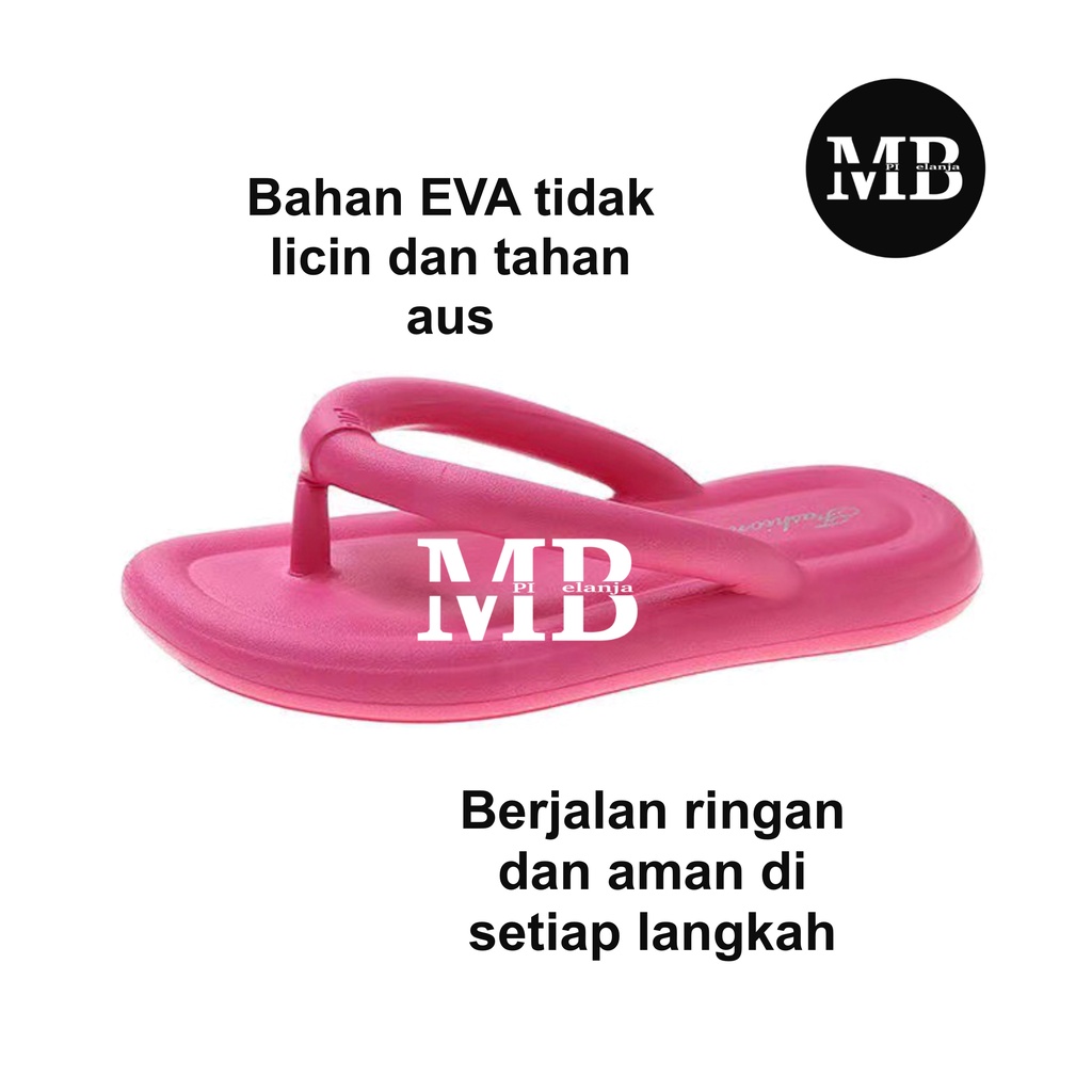 SANDAL JELLY EVA RUBBER JEPIT POLOS WANITA BKK IMPORT PREMIUM EMPUK RINGAN VIRAL BANGKOK