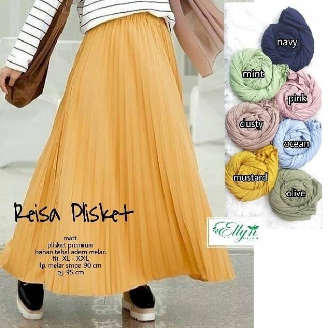 Reisa Plisket Skirt, ROK PLISKET WANITA SUPER CANTIK BAHAN PLISKET PREMIUM LP 70-104 TERMURAH OOTD MODIS TERLARIS