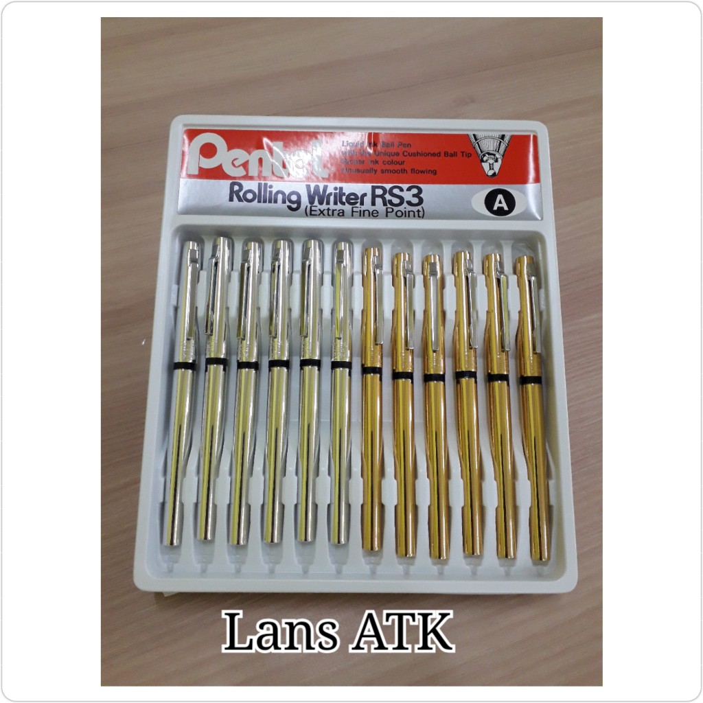 

Ballpoint Pentel RS-3 Japan Silver / Gold ORIGINAL / Pulpen