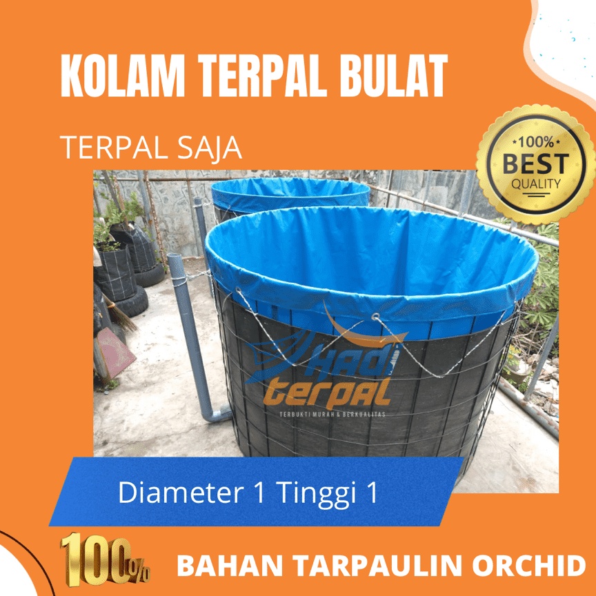 Diameter 1 tinggi 1 TERPAL SAJA ORCHID kolam terpal bulat untuk ikan