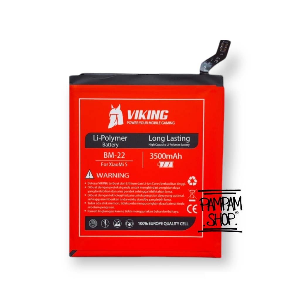 Baterai VIKING Double Power Original XiaoMi BM22 Mi5 Prime Pro Batre Batrai Battery Handphone Xiao