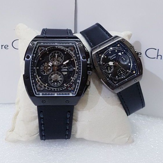 ALEXANDRE CHRISTIE COUPLE AC 6411 BLACK JAM TANGAN ALEXANDRE CHRISTIE ORIGINAL