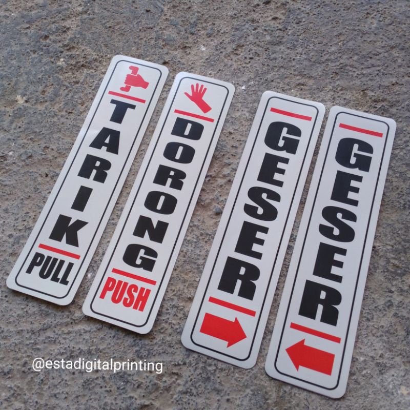 

STIKER PINTU TARIK DORONG GESER - satu sett isi 2 pcs