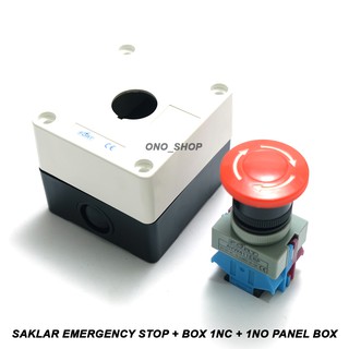 Jual Saklar Emergency Stop + Box 1NC + 1NO Panel Box Indonesia|Shopee ...