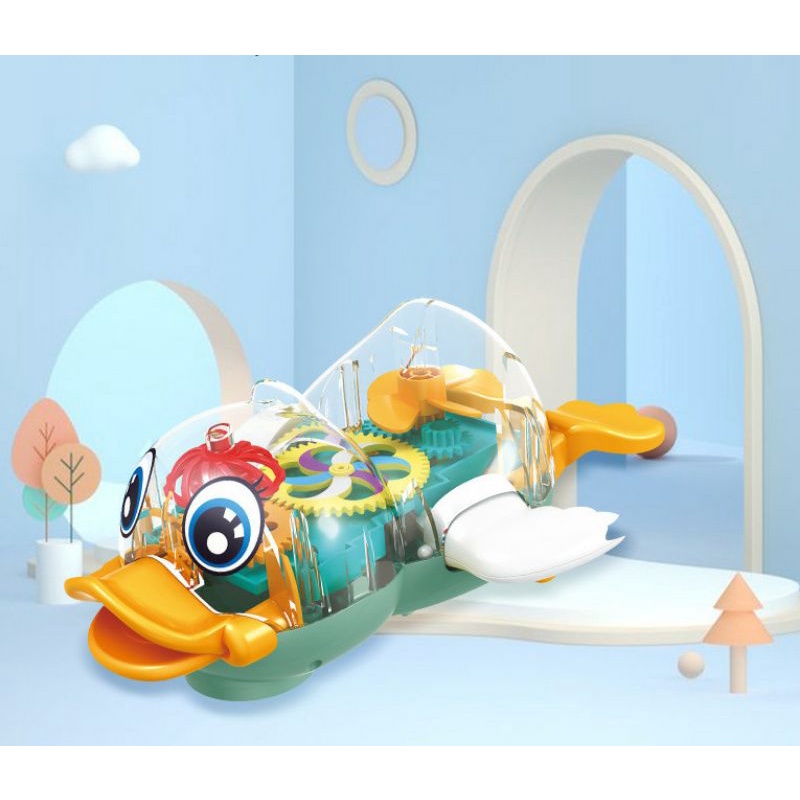 [tma] Gear Duck / Mainan Anak Bebek Transparant Bergerigi Bebek Berjalan Lampu Dan Musik