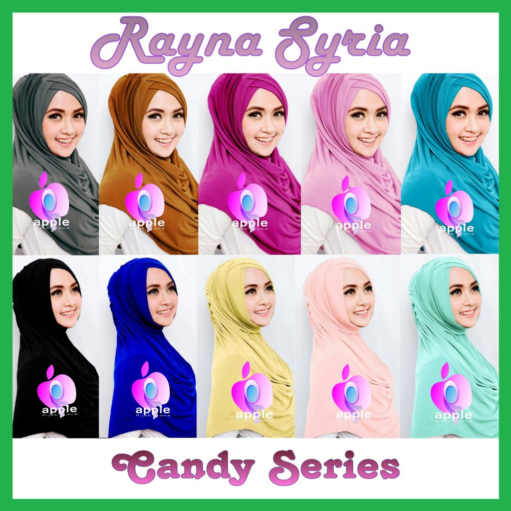 Rayna Premium Hijab Jilbab Instant Syria Rayyna / Hijab Kerudung Instan Jersey Rhayna Non Pet Silang