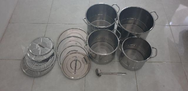 Panci Set Steamer Stock Pot Stainless 4 In 1 (4pc)
