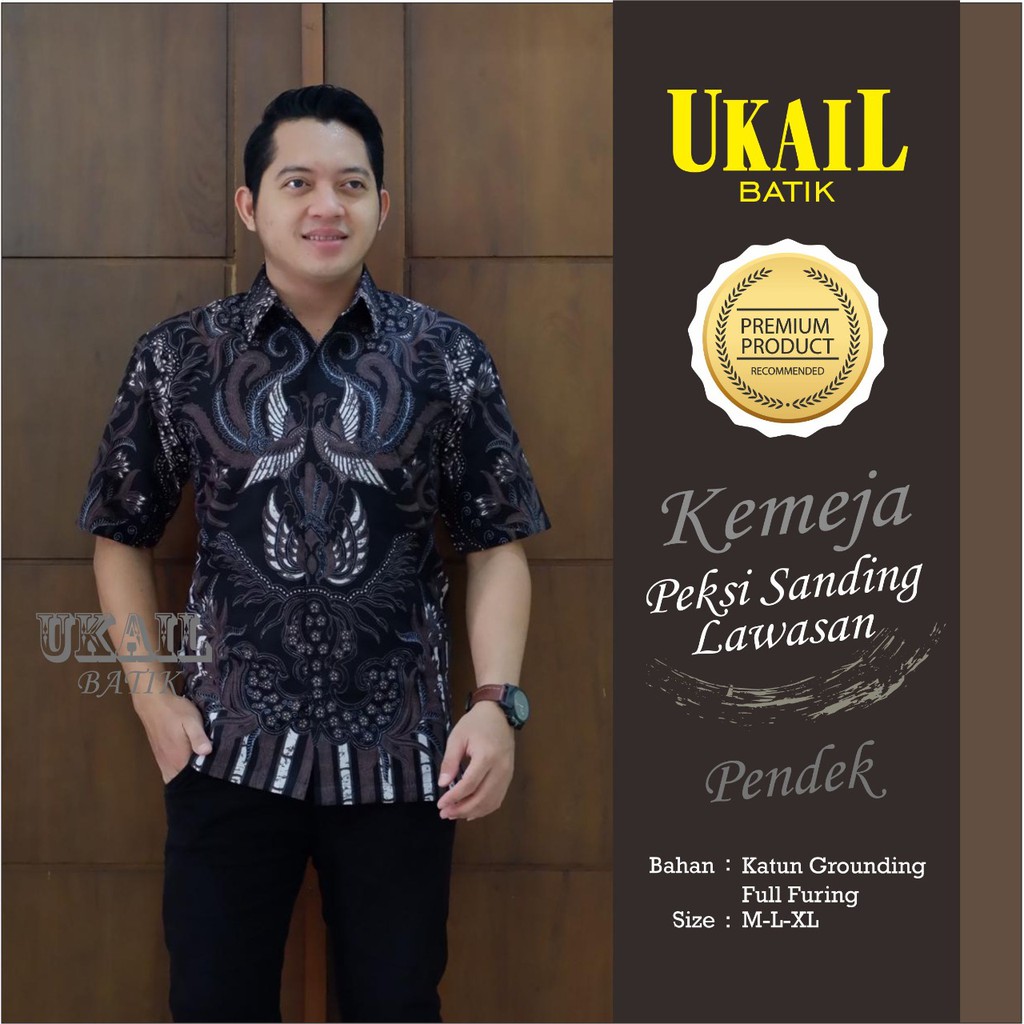 PEKSI SANDING LAWASAN Kemeja Batik Pria Lengan Pendek Katun Halus FULL FURING Batik UKAIL