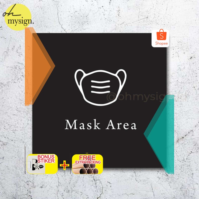 

Murah Sign Wajib Masker sign Akrilik | Acrylic Sign Modern - Hitam 10x10 Elegan