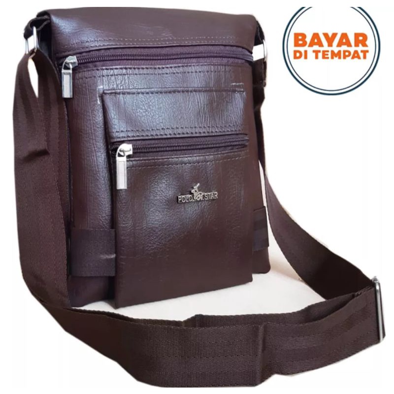 Tas Slempang Polo Start ST-2022 Tas Slempang Pria Tas Smartphone Tas Casual-Coffe