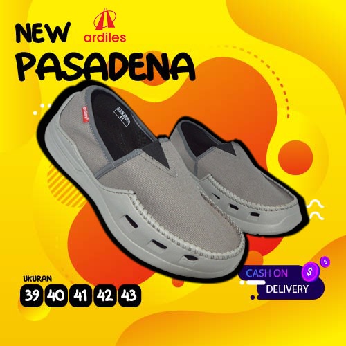 COD - Sepatu slip on pria ardiles original cowok promo terbaru new pasadena hitam full kerja santai