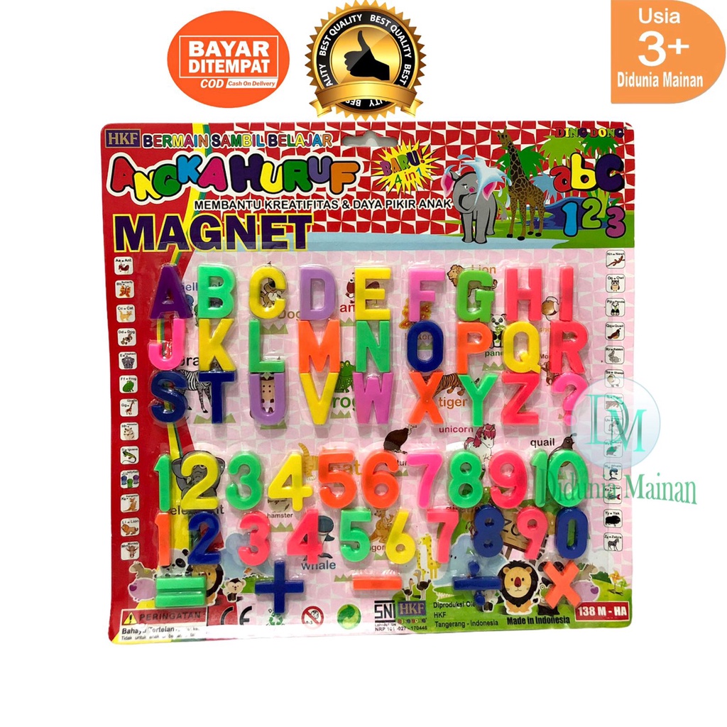 alphabet mainan edukasi anak huruf dan angka magnet susun abjad