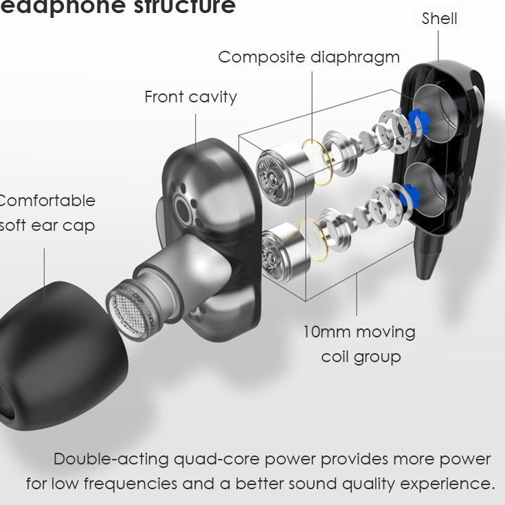 [SLO.15Ag21ᴷ] Headset 4D Bass Double Speaker Stereo 3.5MM Wired Head Phone Murah Dual Drive with Mic