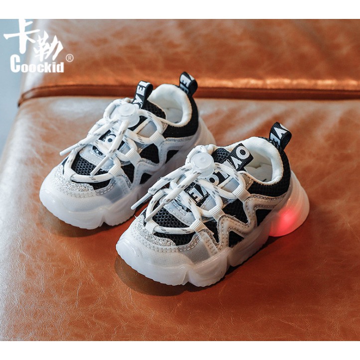 Juragan Junior [COD] ZIG LED Sepatu Casual Lampu LED Korea Style Fashion Anak Size 24-30