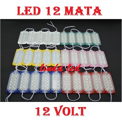 LAMPU LED MODUL 12MATA SMD 2835 10438 12VOLT WATERPROOF VARIASI MOTOR KOLONG MOBIL 12 MATA 12V VOLT