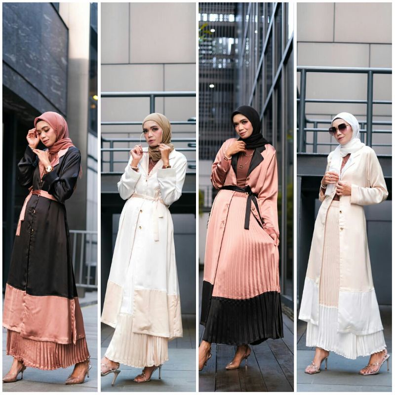 dress muslim/gamis syari/gamis terbaru Alifa set prisket by Dcl premium