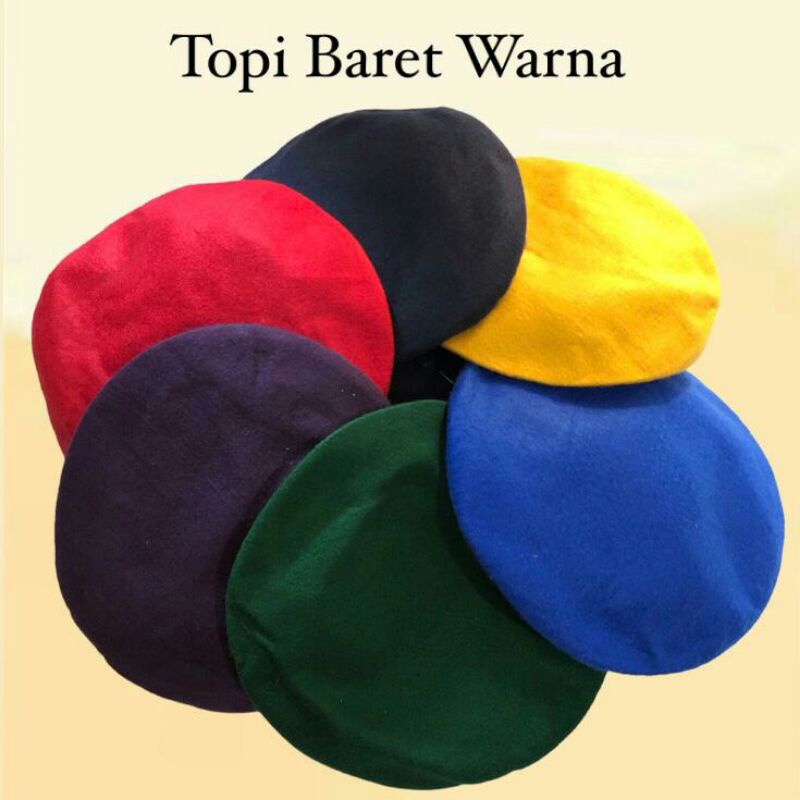 TOPI BARET WARNA BAHAN FLANEL| BARET PRAMUKA  PASKIBRA