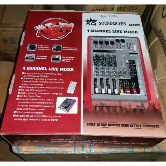 Mixer audio 4 channel stereo soundqueen EM400