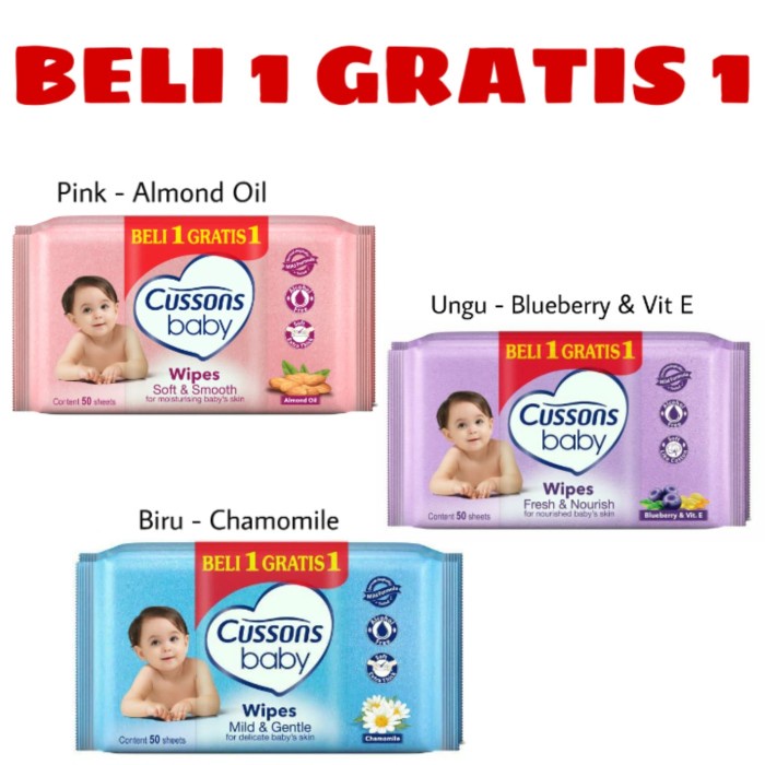 Cussons Tisu Basah 50s Beli 1 Gratis 1