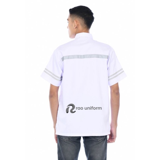 grosir baju wearpack murah/atasan baju safety tangan pendek/kemeja kerja custom bordir/seragam kerja karyawan kantor lapangan