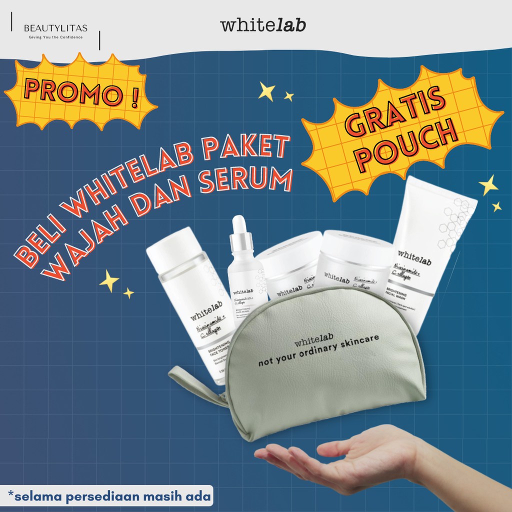 Whitelab Brightening Paket Wajah &amp; Serum (FREE POUCH)